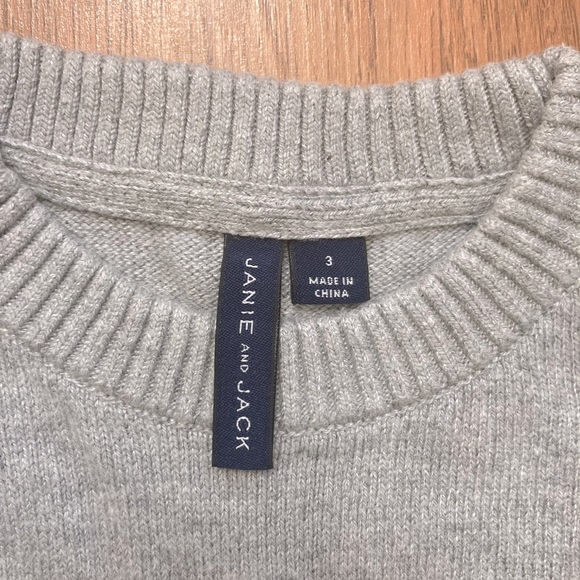 Janie and Jack toddler boy 3T/3Y sweater cute sweater wolf blue Like New - Picture 3 of 6